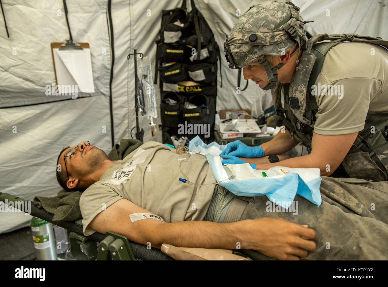A Soldier with the 209th Area Support Medical Company, Iowa Army Stock