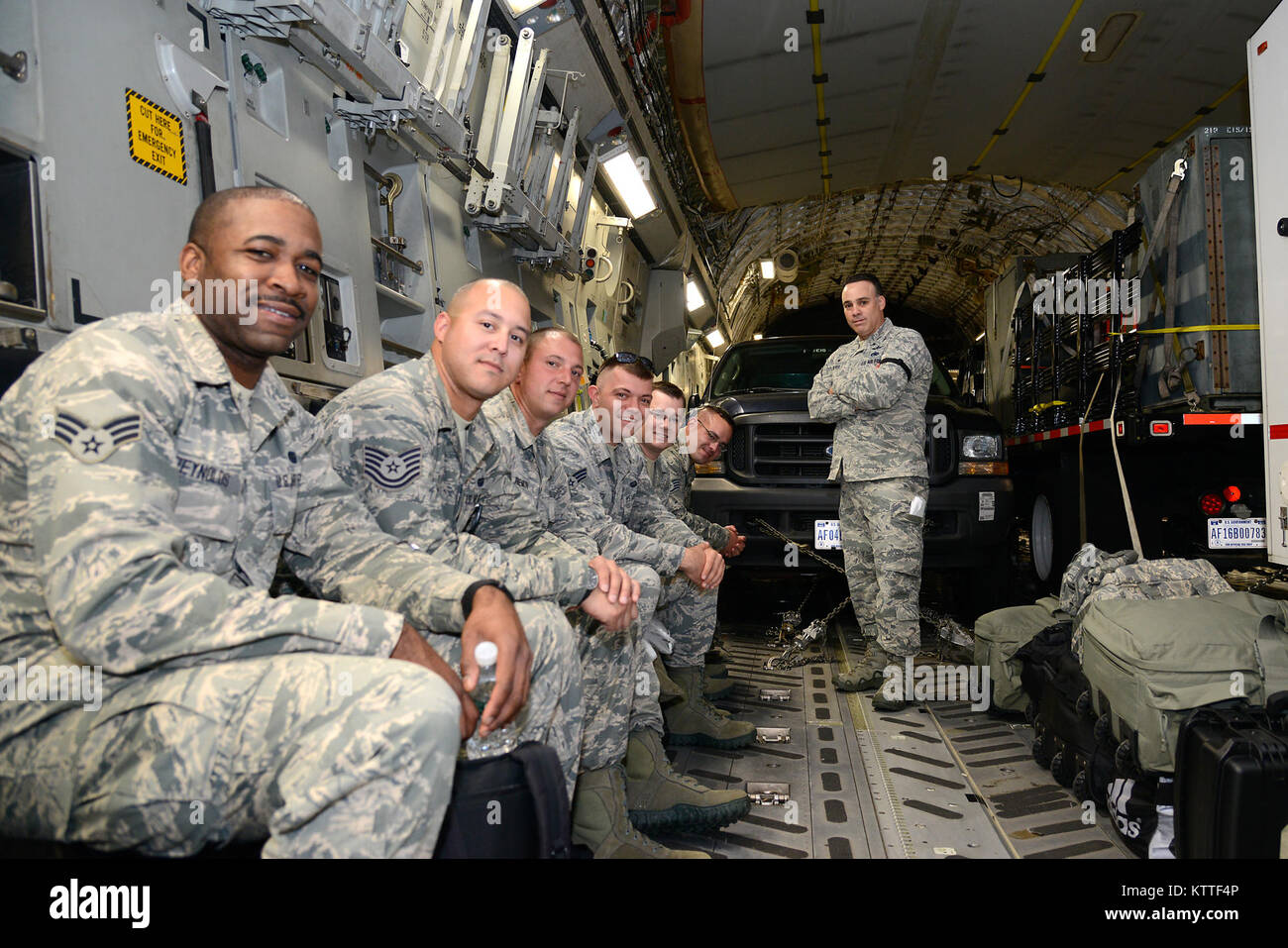 Airmen Assigned To The Th Communications Flight Leave On Board A C