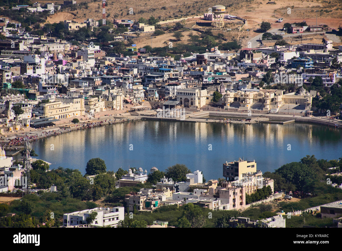 Holy City Pushkar Aerial View From Savitri Temple Rajasthan India