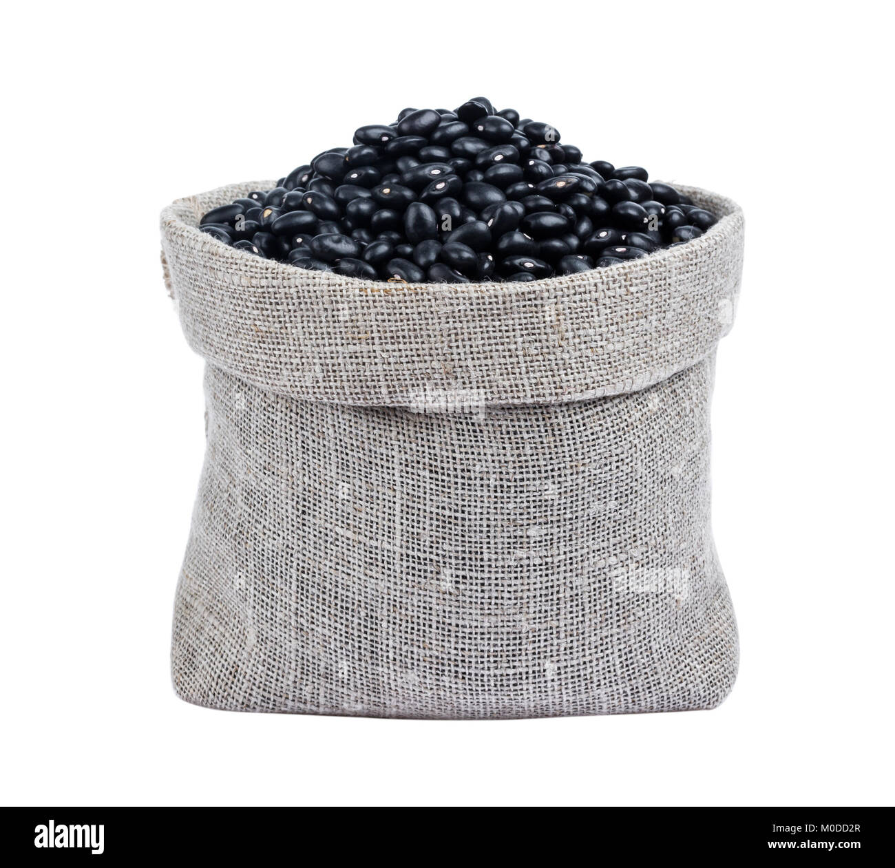Black Beans In Bag Isolated On White Background Black Beans In Bag Isolated On White Background