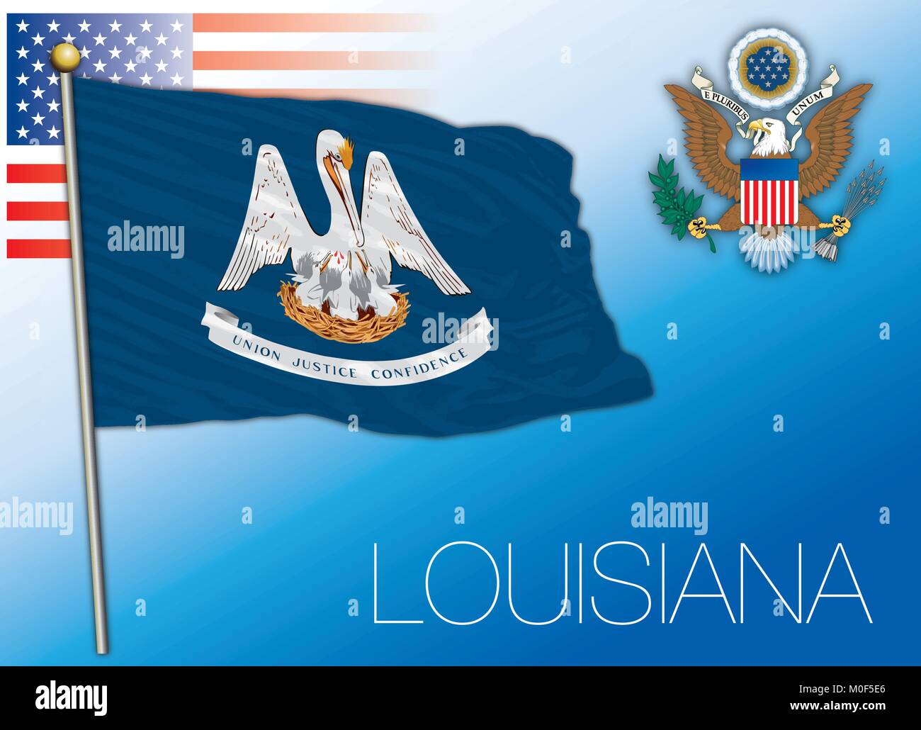 Louisiana Federal State Flag United States Stock Vector Image Art