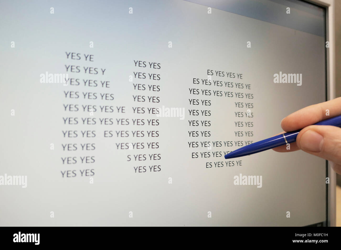 yes no text on