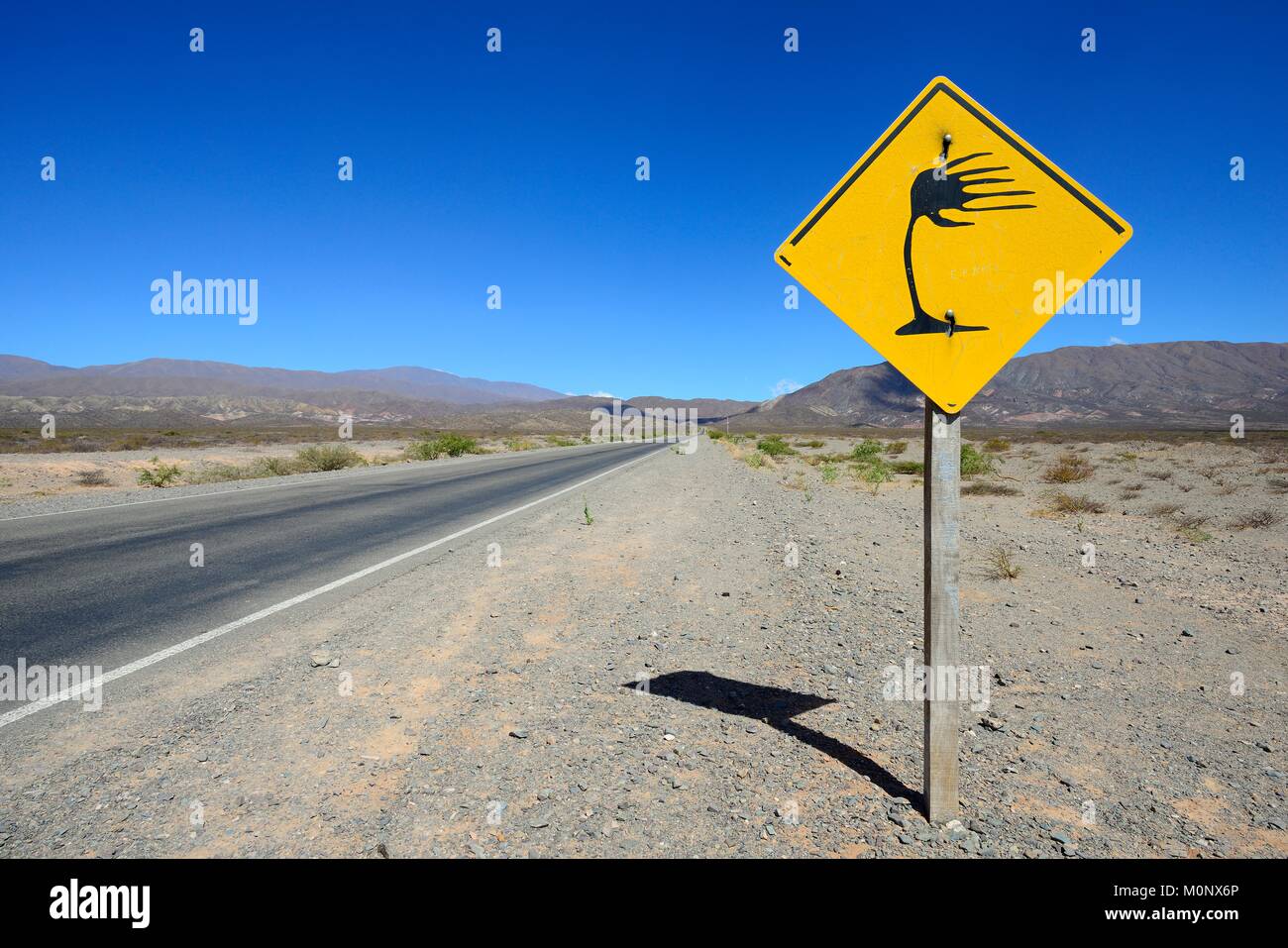Warning Sign Crosswind At Rp 33 Near Cachi Salta Argentina Stock