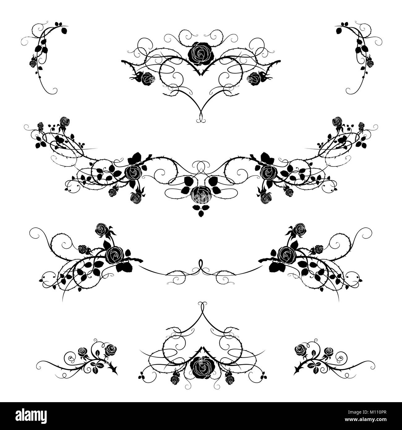 Roses Tattoo Black Stock Vector Image Art Alamy