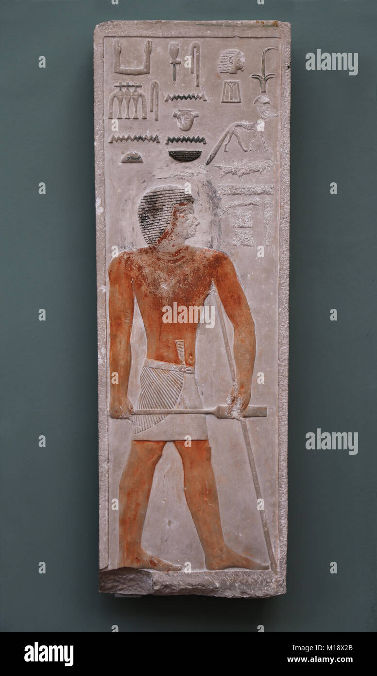The chamberlain Se-Khenti-Ka. Relief from his tomb. Limestone. 4th-5th dynasties, C. 2570-2360 BC.