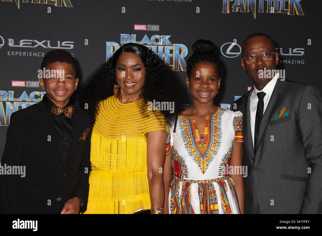 Slater Vance, Angela Bassett, Bronwyn Vance, Courtney B. Vance Stock