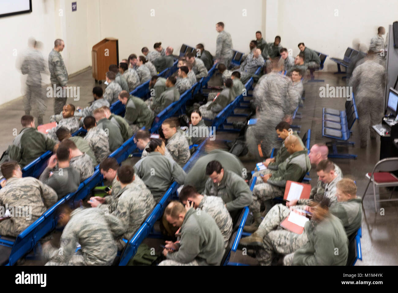 Airmen Assigned To The Th Air Mobility Wing Proceed Through A