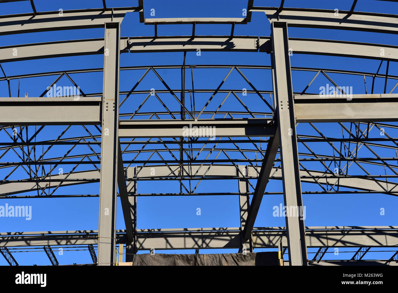 Steel Frame Building Under Construction Stock Photos & Steel Frame