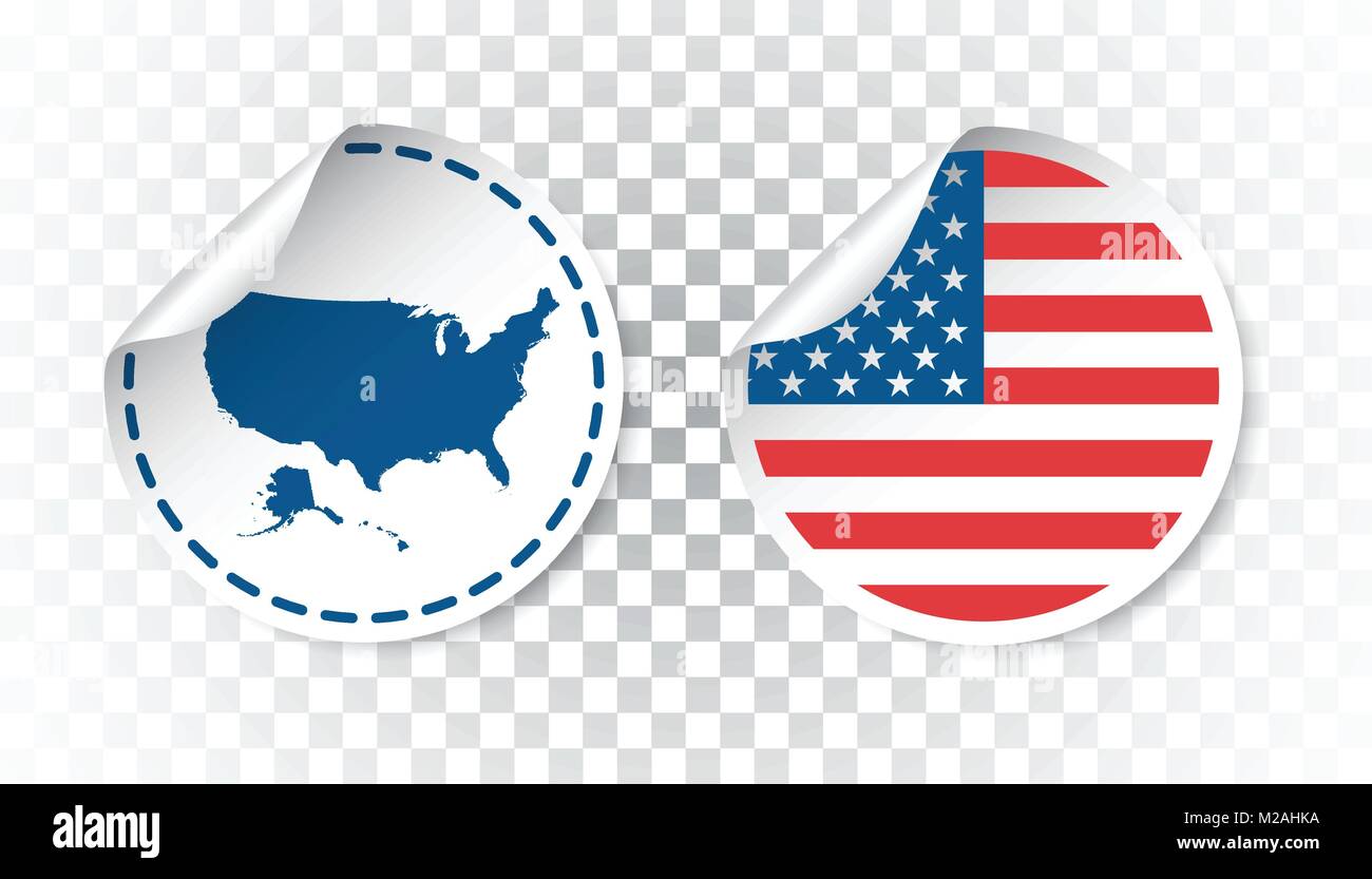 usa sticker with flag and map america label round tag with country vector ilration on isolated background usa sticker with flag and map america label round tag with country vector ilration on isolated background