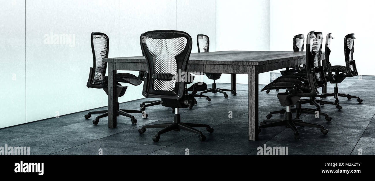 Panorama Banner Of A Modern Office Conference Room With