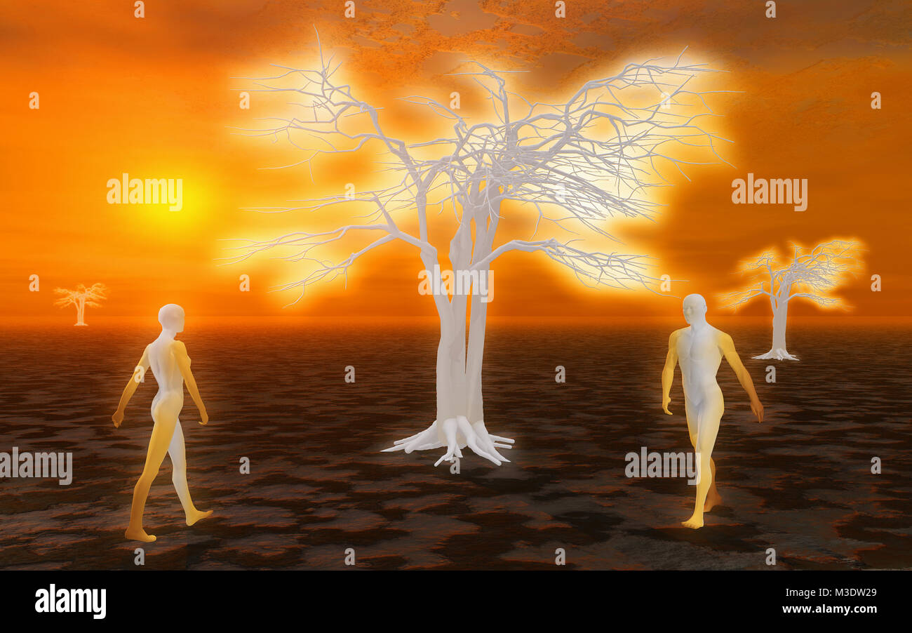 Adam And Eve In The Garden Of Eden Stock Photos &amp; Adam And Eve In The