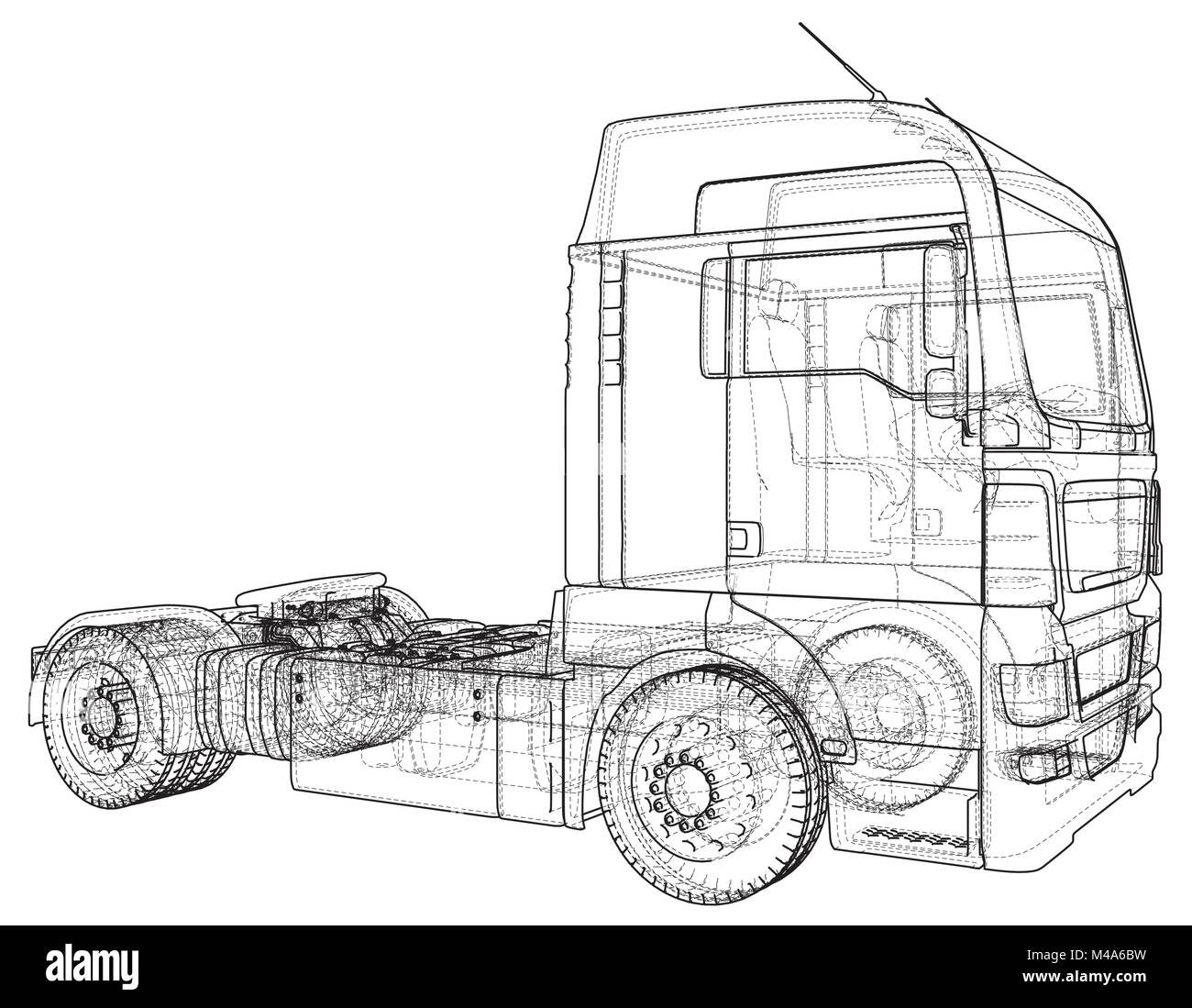 Commercial Cargo Delivery Truck Isolated Created Illustration Of 3d