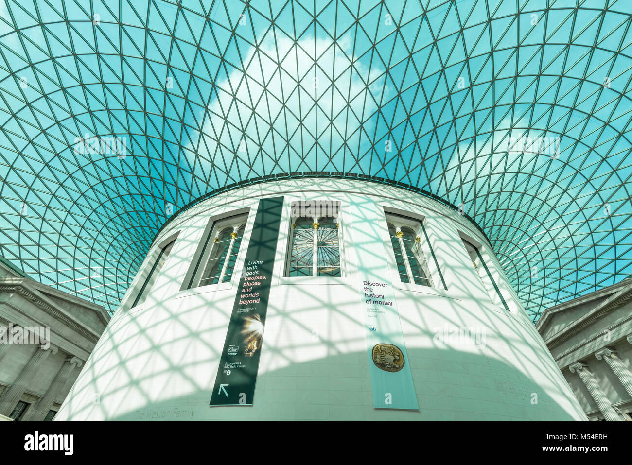 London February 17 2018 The Glass Ceiling Above The Great Court