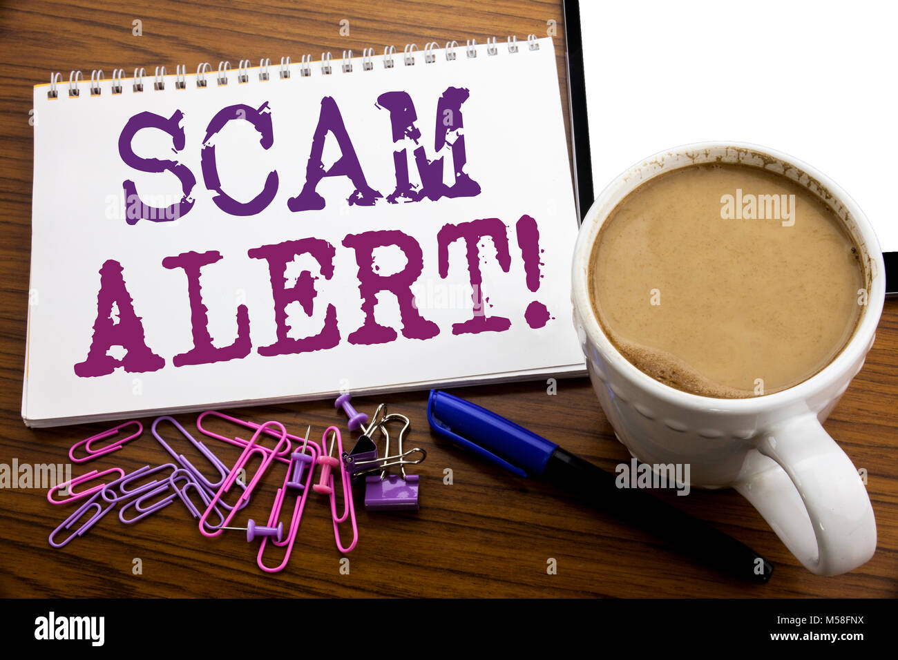 Hand Writing Text Caption Inspiration Showing Scam Alert Business