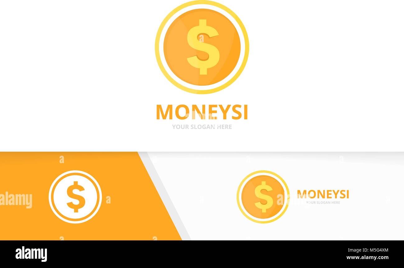 vector coin logo combination money and treasure symbol or icon