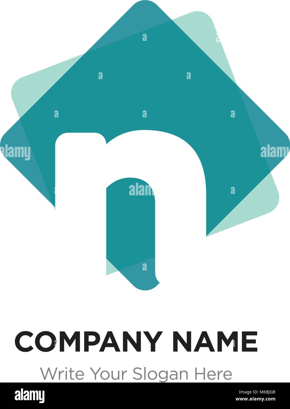 abstract letter n logo design template white vector icon on green