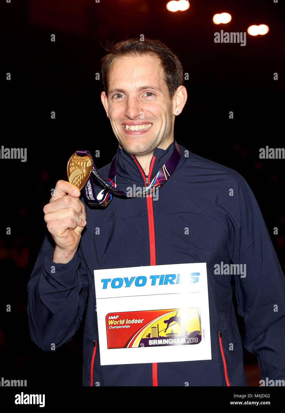 France S Renaud Lavillenie Poses With His Gold Medal After Winning The