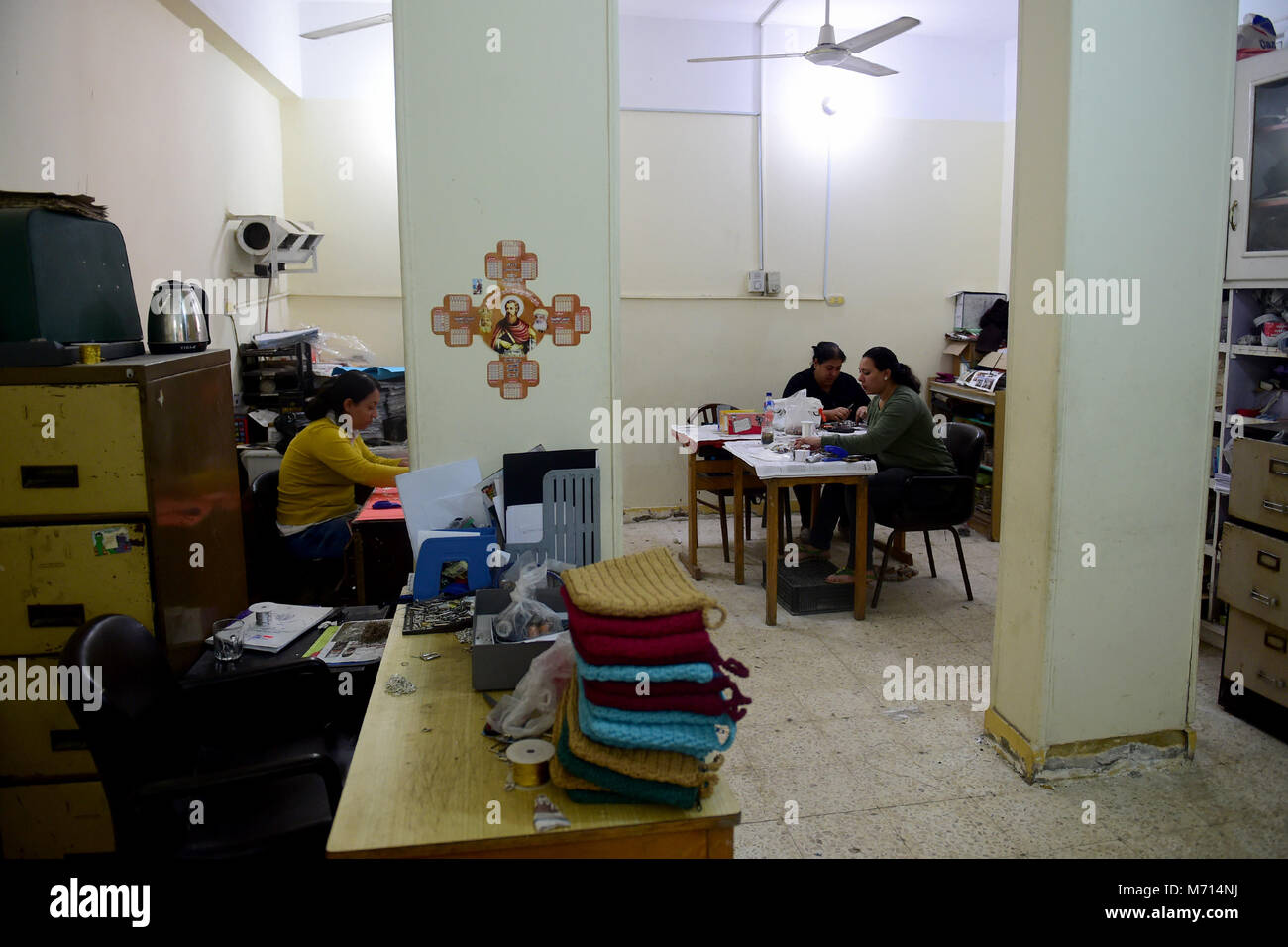 180307 CAIRO March 7 2018 Xinhua Egyptian Women Make Handicrafts From Recycled Materials At A Workshop In Mokattam Area Of Cairo Egypt 180307 CAIRO March 7 2018 Xinhua Egyptian Women Make Handicrafts From Recycled Materials At A Workshop In Mokattam Area Of Cairo Egypt