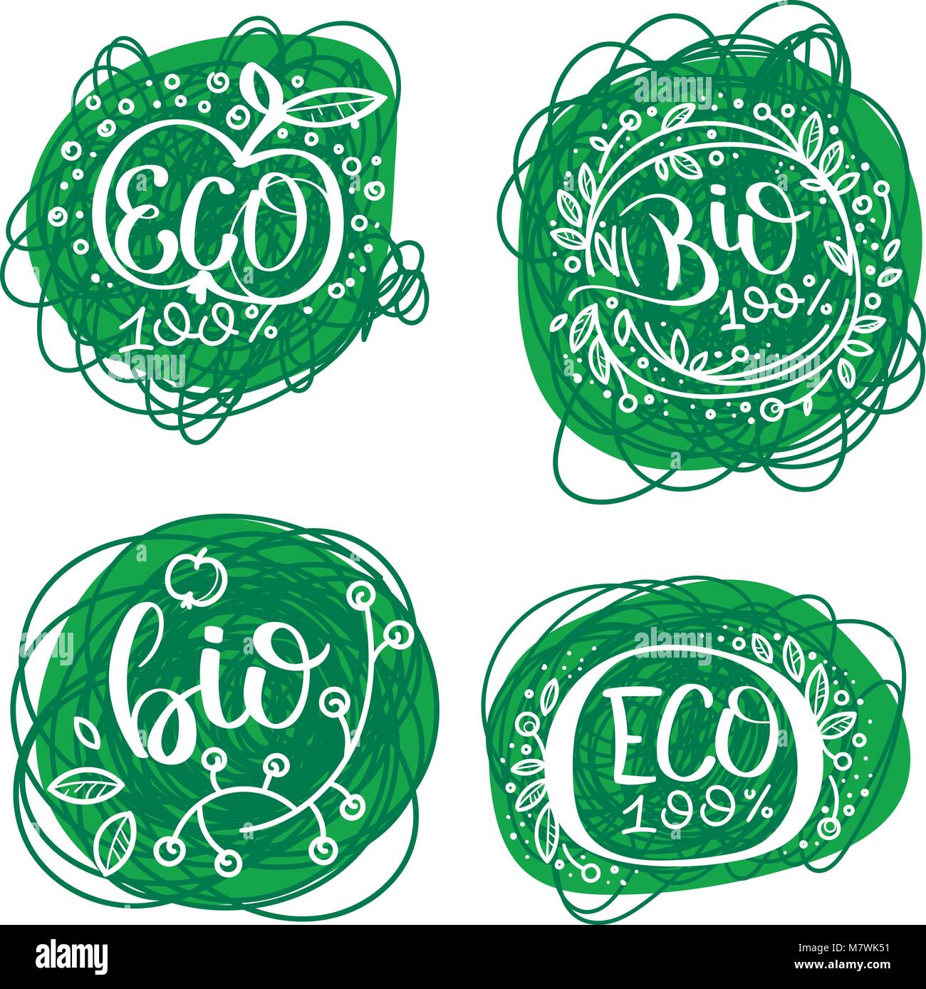 Eco Vector Organic Labels Bio Emblems For Stickers And Restaurants