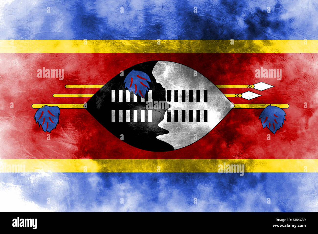 Old Swaziland Grunge Background Flag Stock Photo Alamy