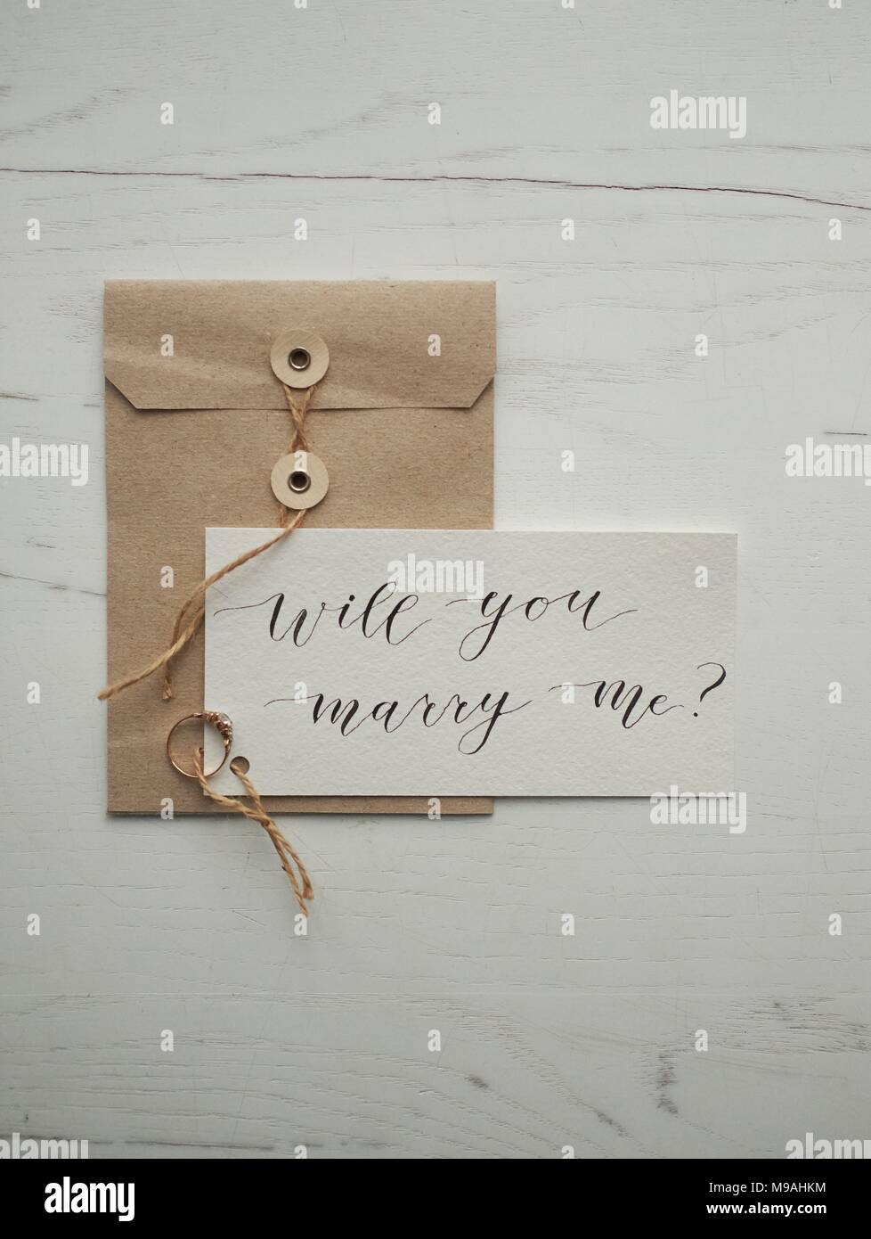 Calligraphy Letter Design Decorative Will You Marry Me Wedding Ring