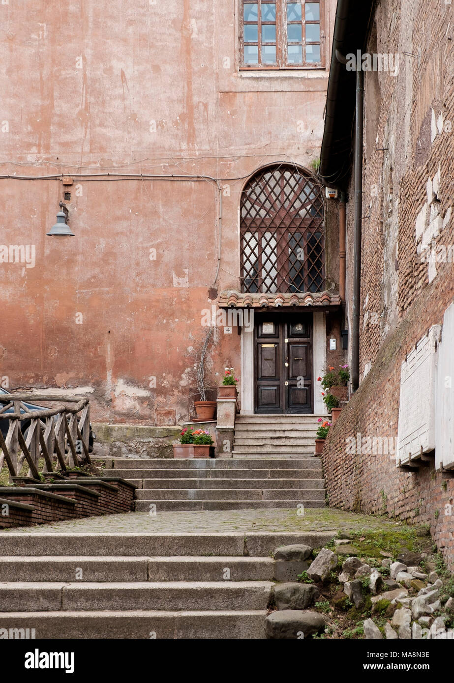 A Side Entrance To Church Of Santa Maria Nova Basilica Di Santa