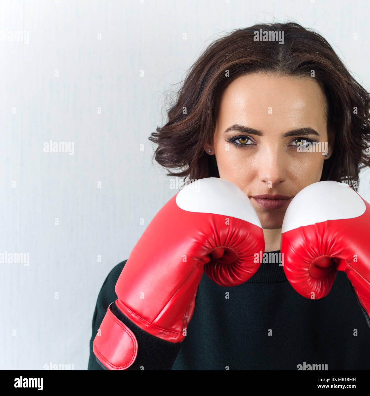 Woman With Boxing Gloves Stock Photo Alamy