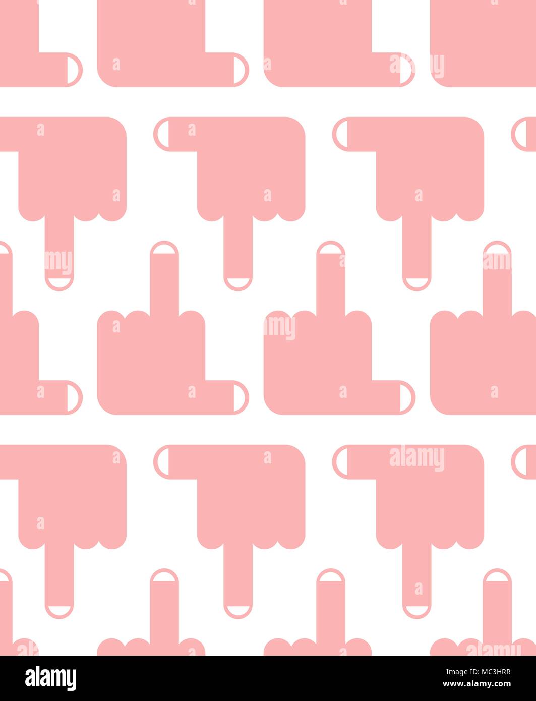 Fuck Seamless Pattern Middle Finger Up Background Vector Stock Vector