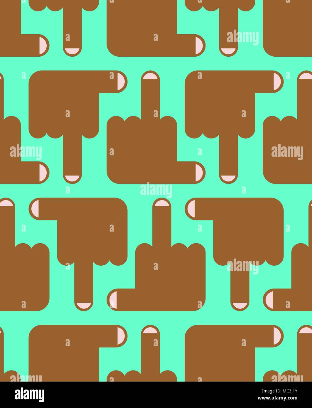 Fuck Seamless Pattern Middle Finger Up Background Vector Stock Vector
