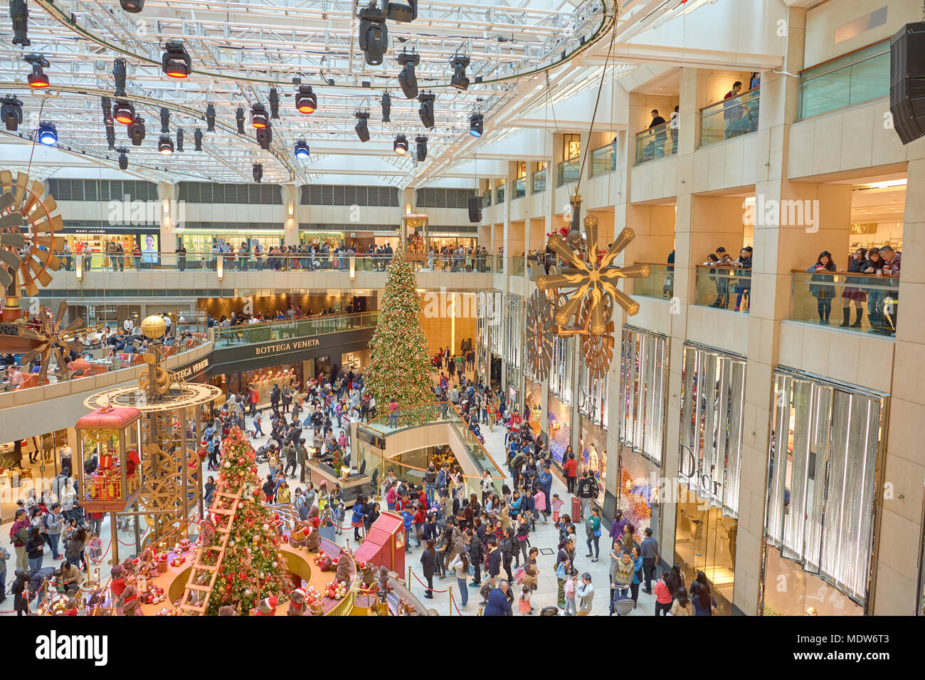 Hong Kong December Christmas Decorations At The Landmark