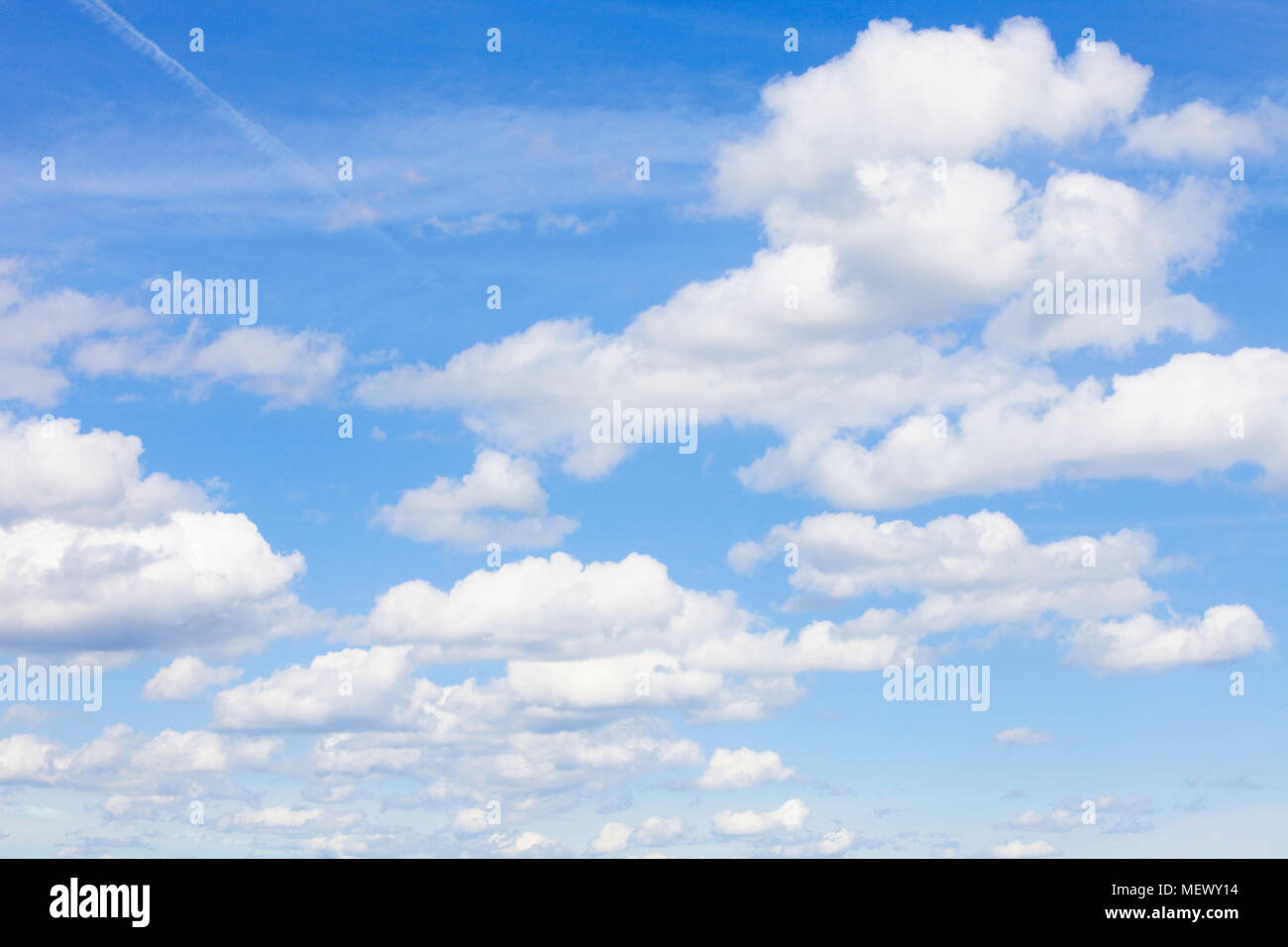 Blue Sky With White Cumulus Clouds Stock Photo Alamy