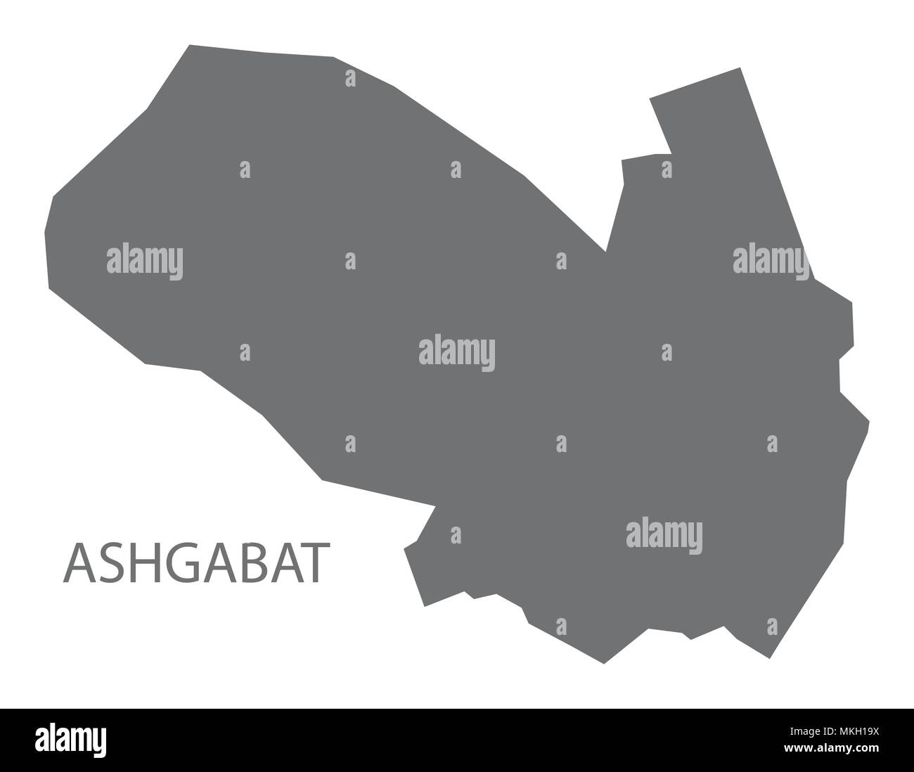 Ashgabat Map Of Turkmenistan Grey Illustration Shape Stock Vector Image