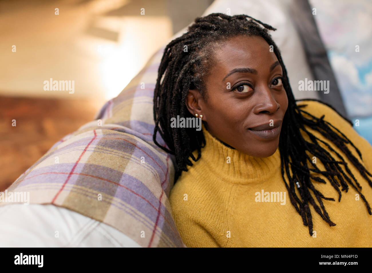 Portrait Confident Mature Woman Stock Photo Alamy