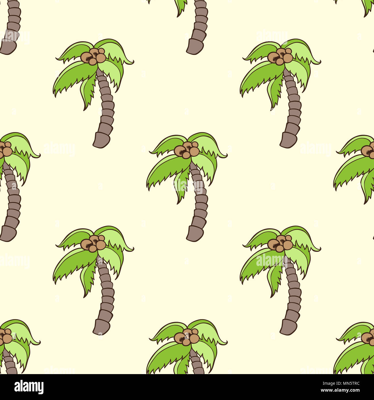 Tropical Summer Seamless Pattern With Coconut Palm Stock Photo Alamy