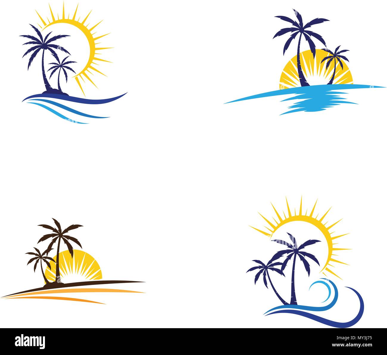 Palm Tree Summer Logo Template Vector Illustration Stock Vector Image Art Alamy