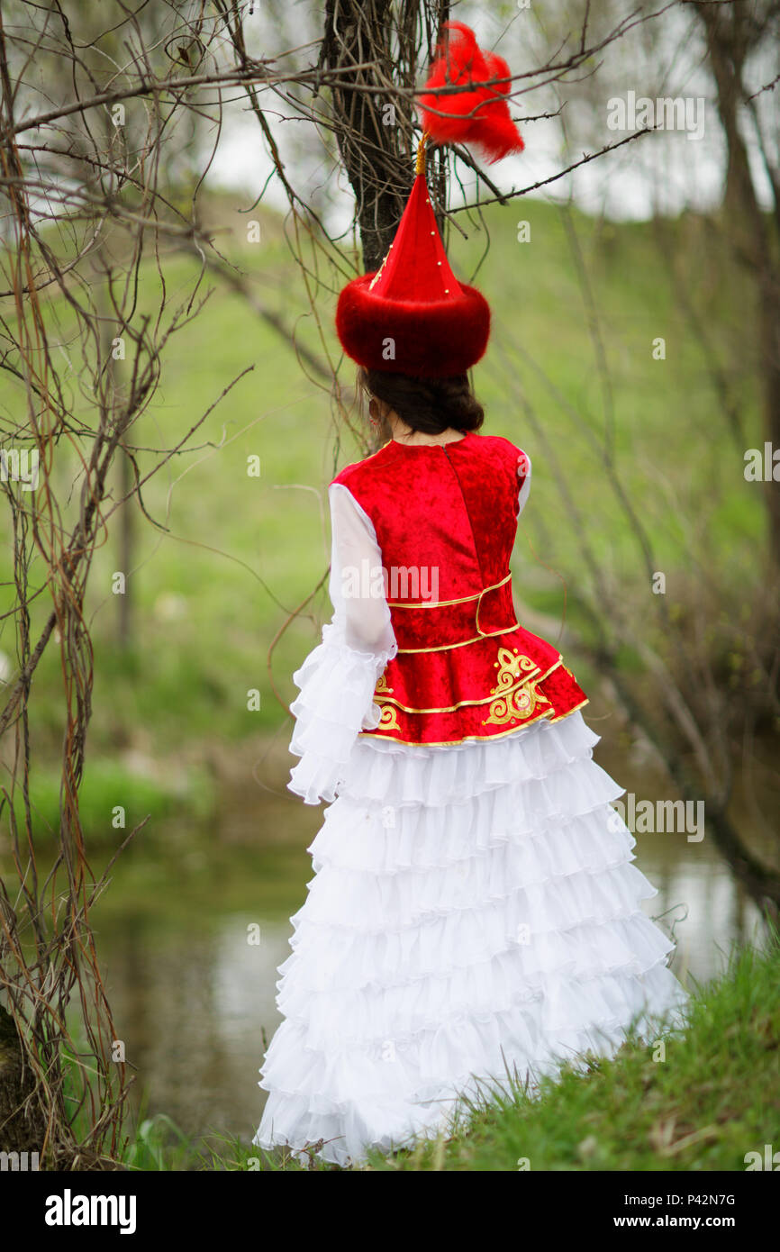 Beautiful Kazakh Woman In National Dress Stock Photo Alamy