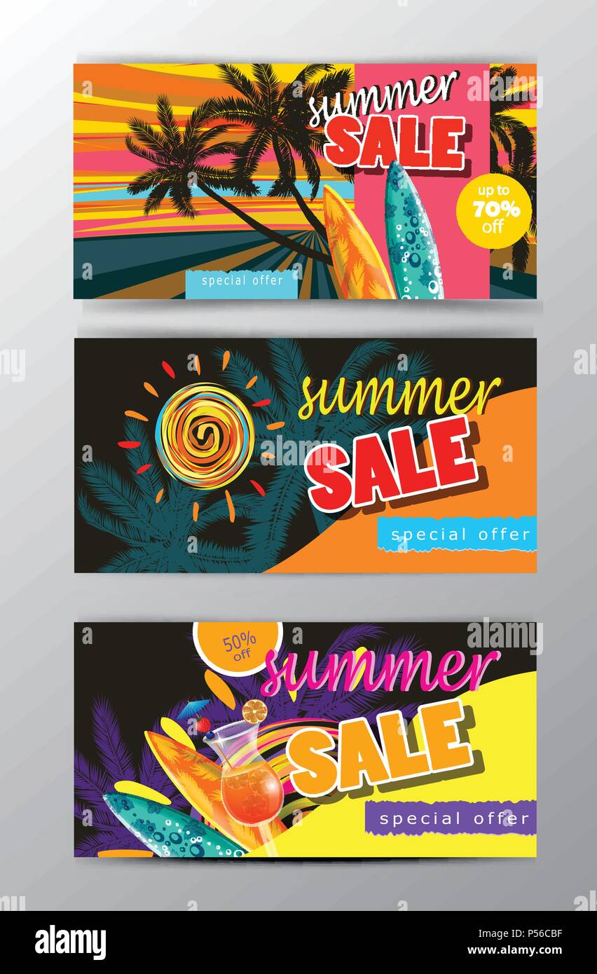 Summer Sale Template Banner Stock Vector Image Art Alamy