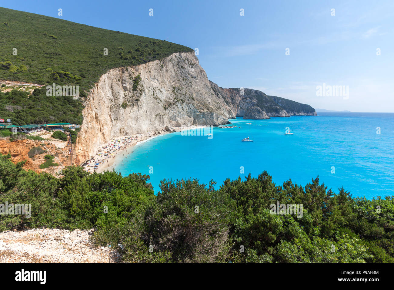 Amazing Landscape Of Blue Waters Of Porto Katsiki Beach Lefkada