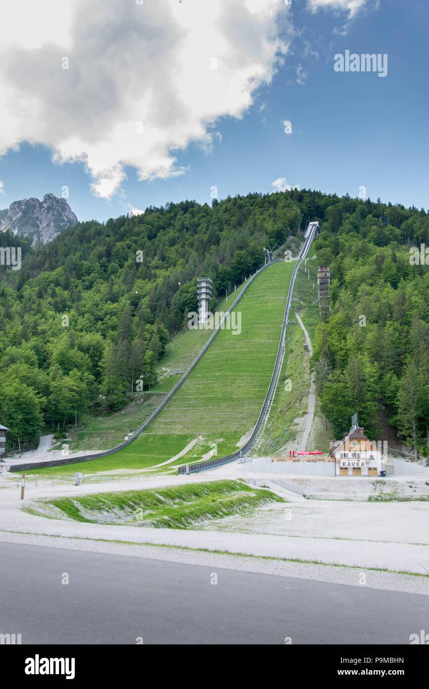 Europe Slovenia Ratece Planica Landscape View With Ski Jump