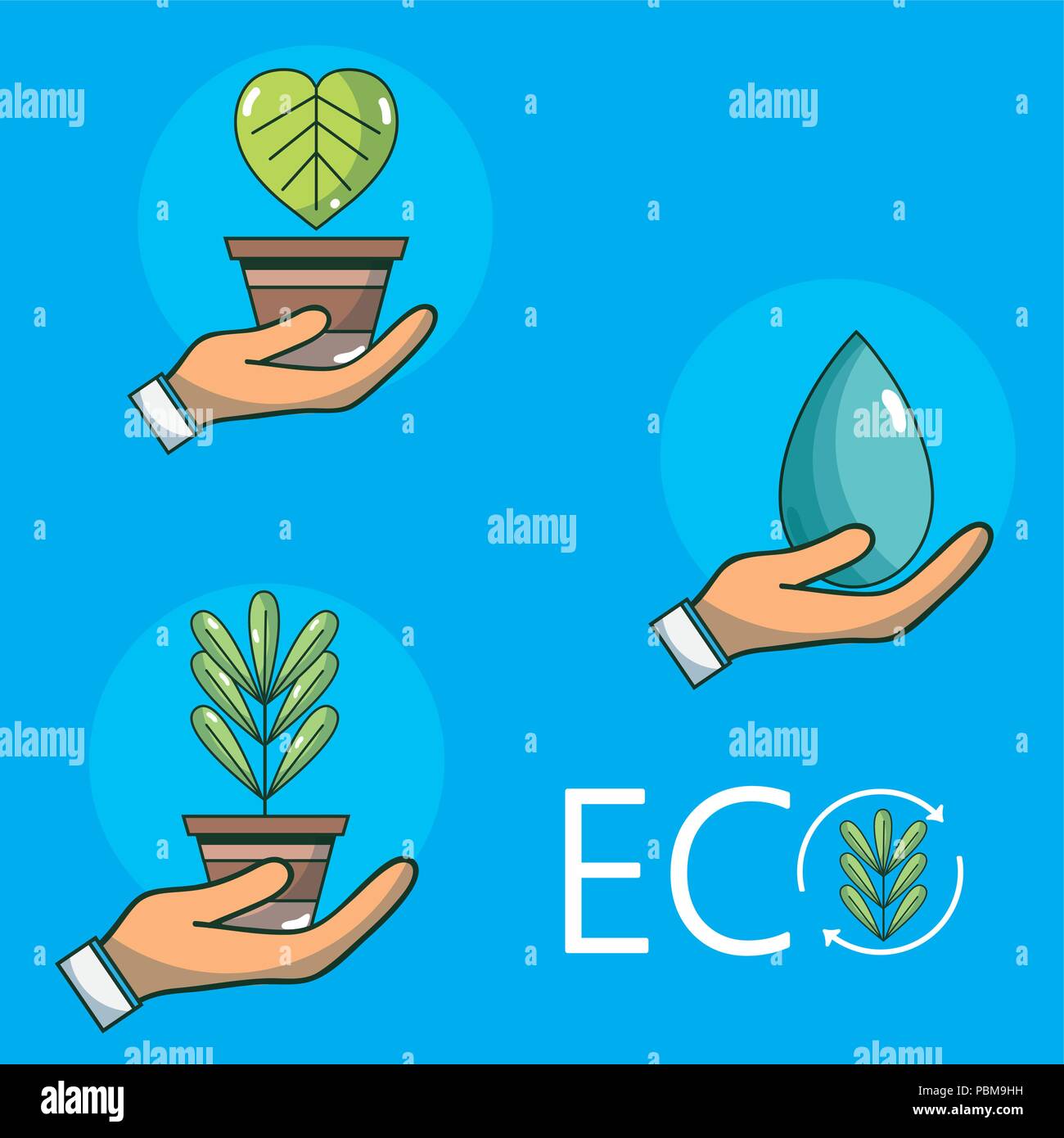 Set Of Eco Icons And Symbols Stock Vector Image Art Alamy