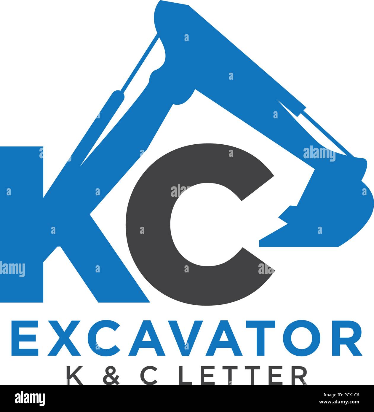 Letter K And C Initial Excavator Template Stock Vector Image Art Alamy