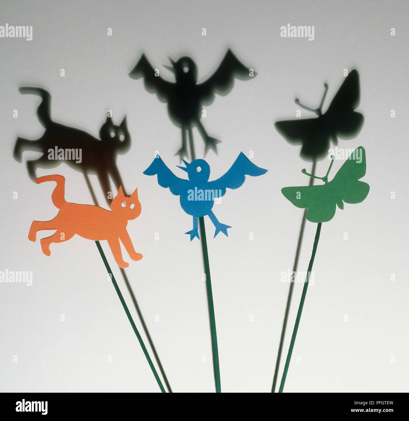 cut out cat bird and butterfly shapes and their shadows cat shapes to cut out