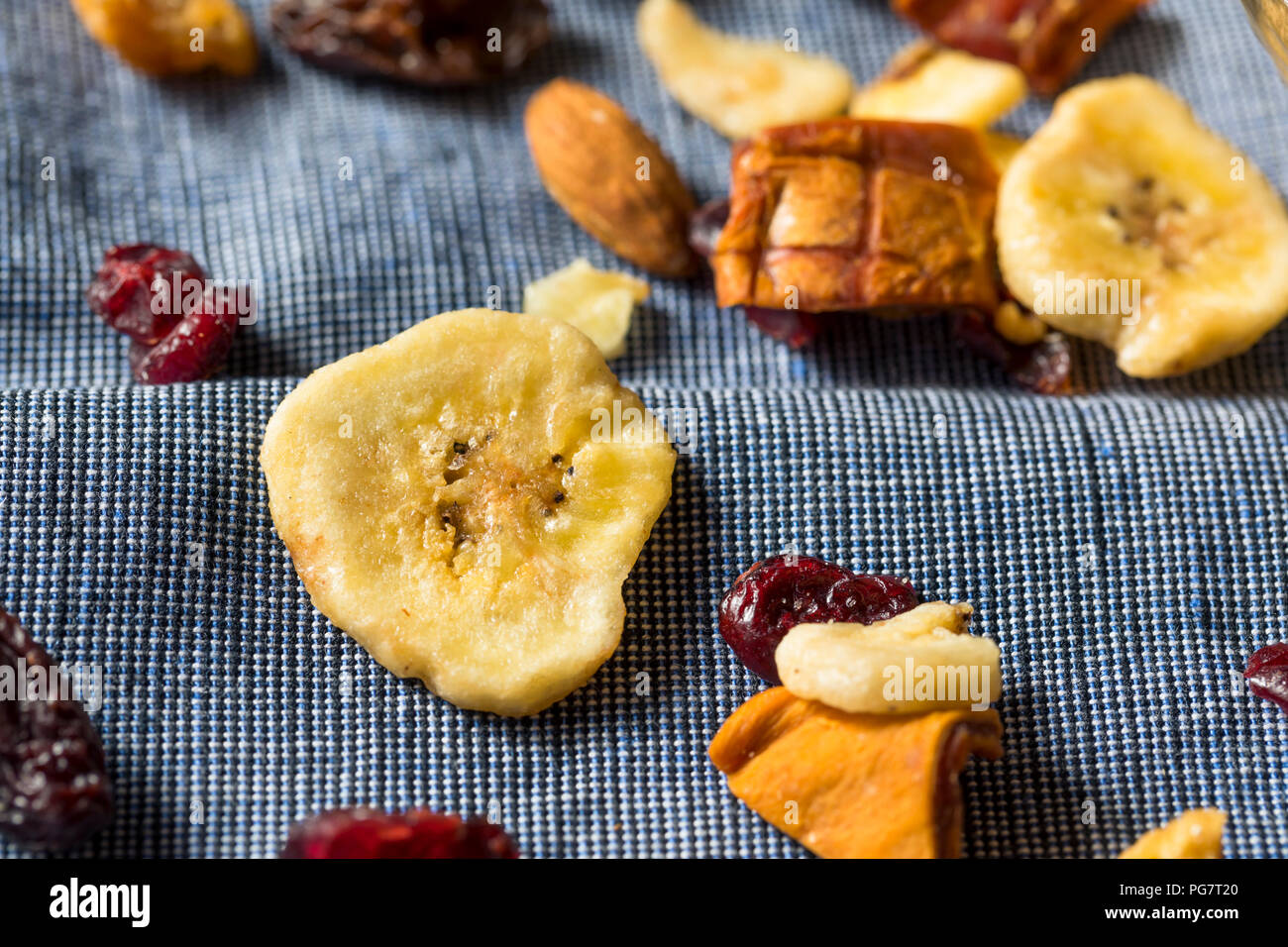 Organic Dried Fruit Trail Mix With Cherries And Bananas Stock Photo Alamy