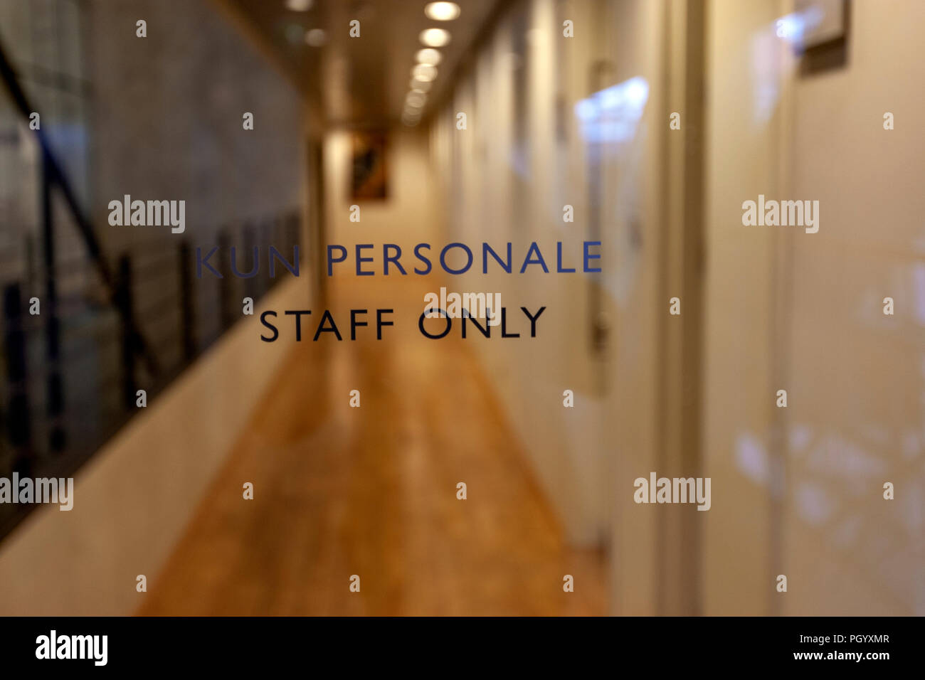 Kun Personale Staff Only In A Door At The Royal Danish Library The