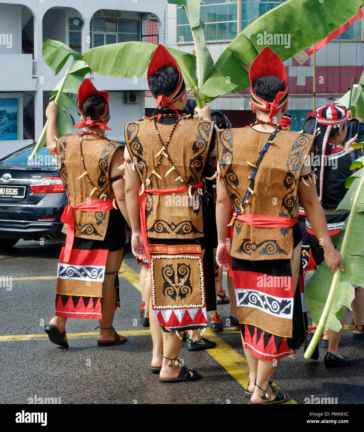 Gawai Celebration Parade Borneo Natives In Traditional Dress Kuching