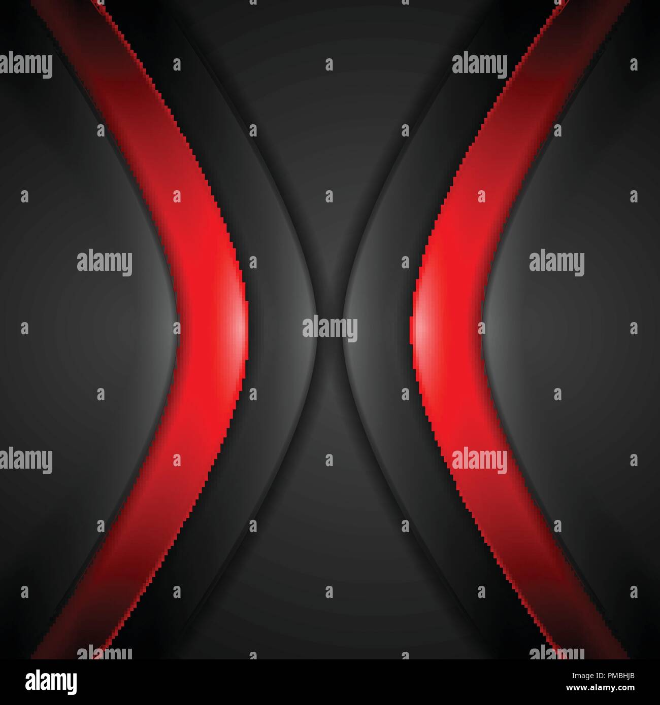 Contrast Red And Black Wavy Corporate Background Vector Digital