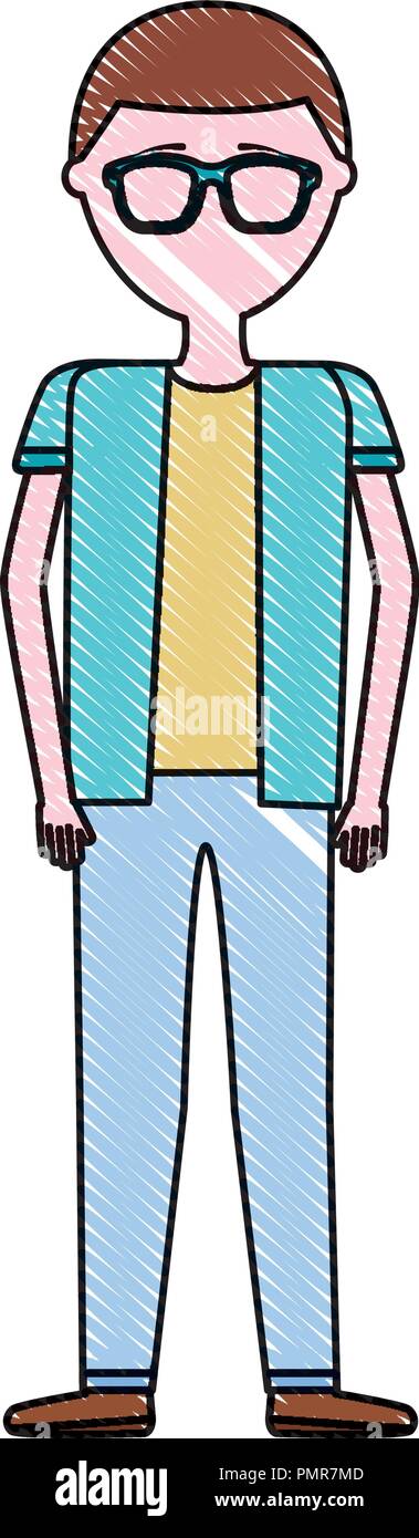 Man Male Standing Character Cartoon Stock Vector Image Art Alamy