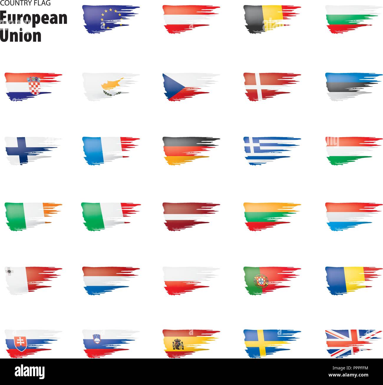 Flags Of The European Union Vector Illustration Stock Vector Image