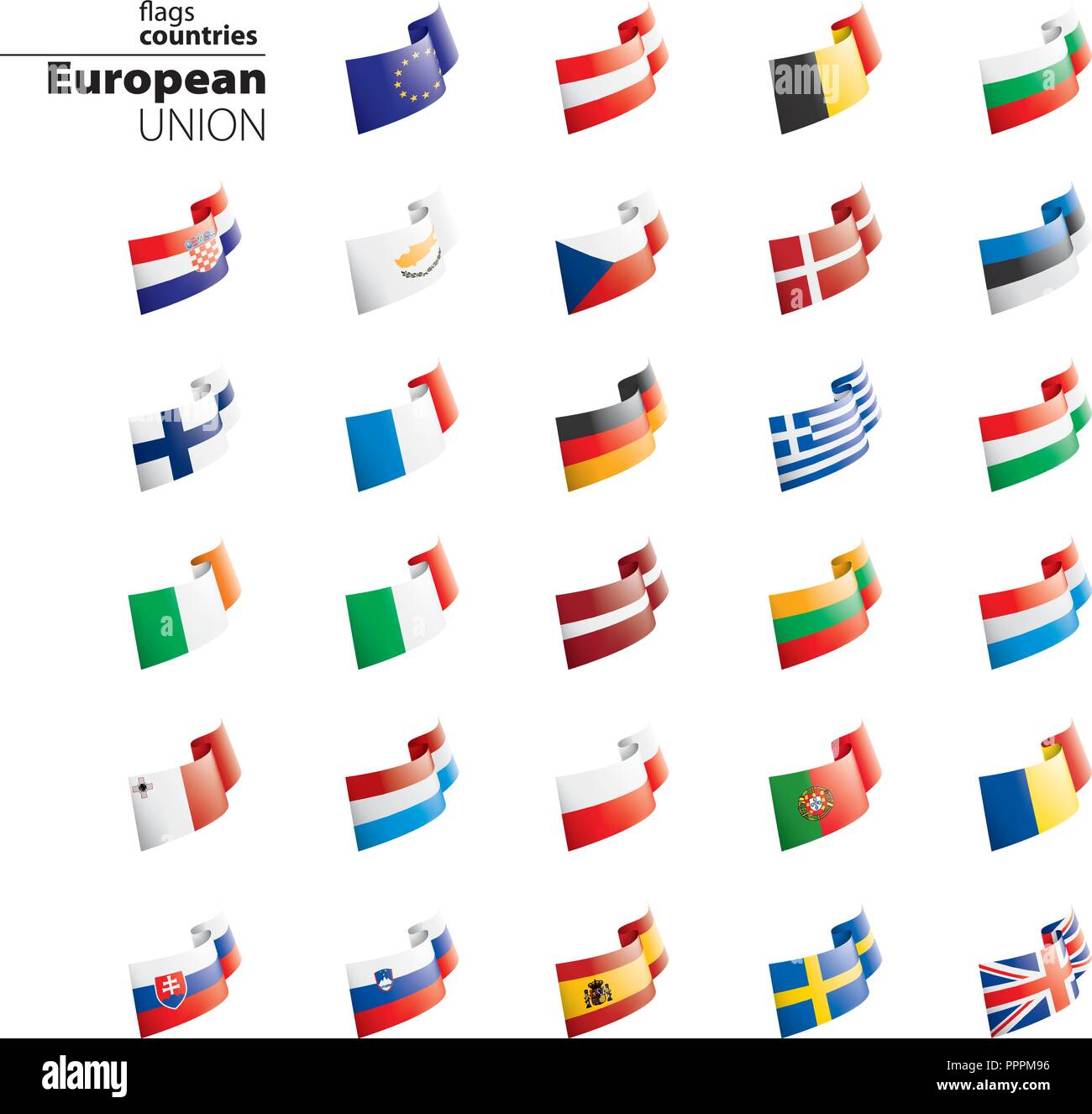 Flags Of The European Union Vector Illustration Stock Vector Image