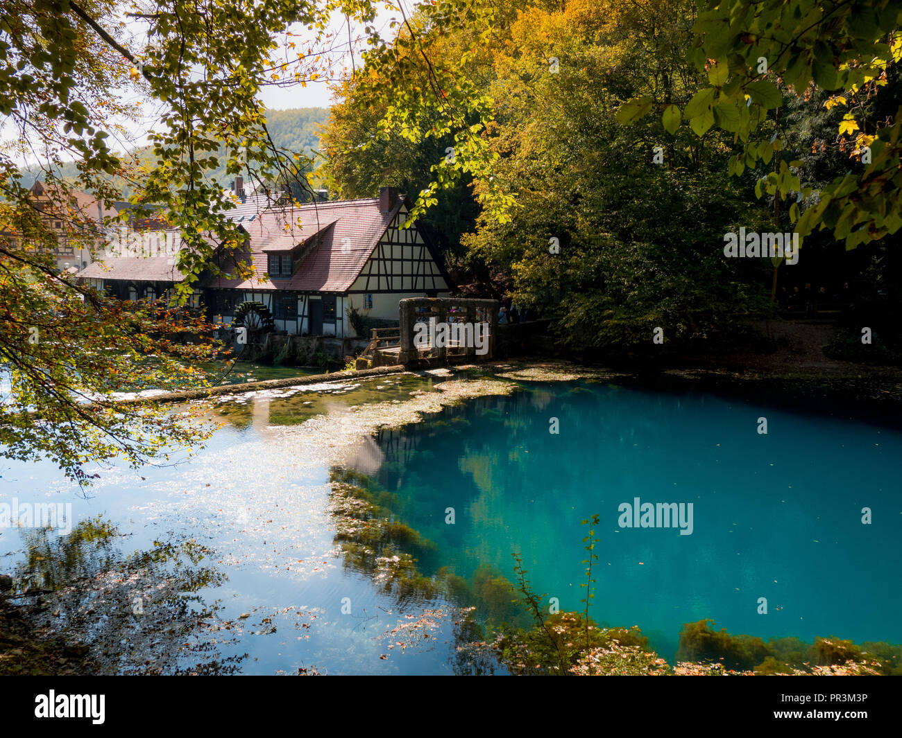 The Well Blautopf In Blaubeuren Germany In Autumn Stock Photo Alamy